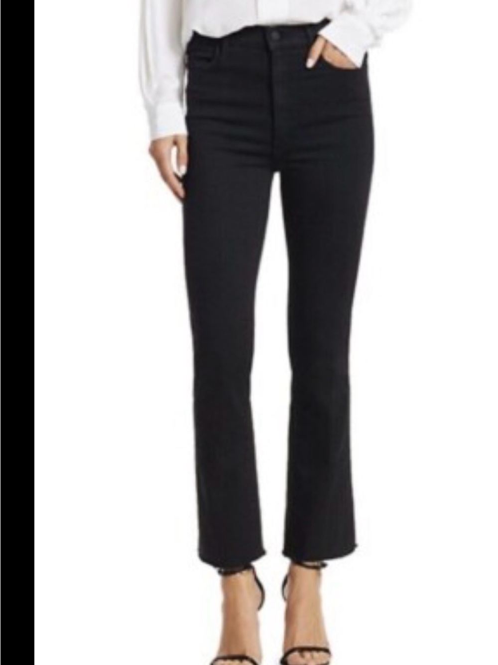 Black High-Waist Slim Bootcut Jeans